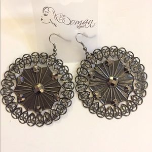 Mandala earrings metallic dangling earrings